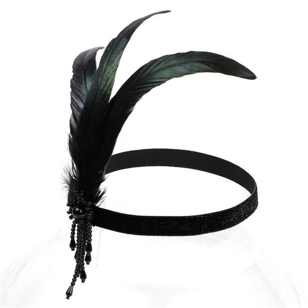 1648 Flapper Feather Headband 1920s Art Deco Roaring 20s Great Gatsby